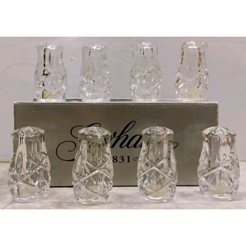 Vintage Gorham Fine Crystal Salt and Pepper Shakers Set of 8 with Original Box
